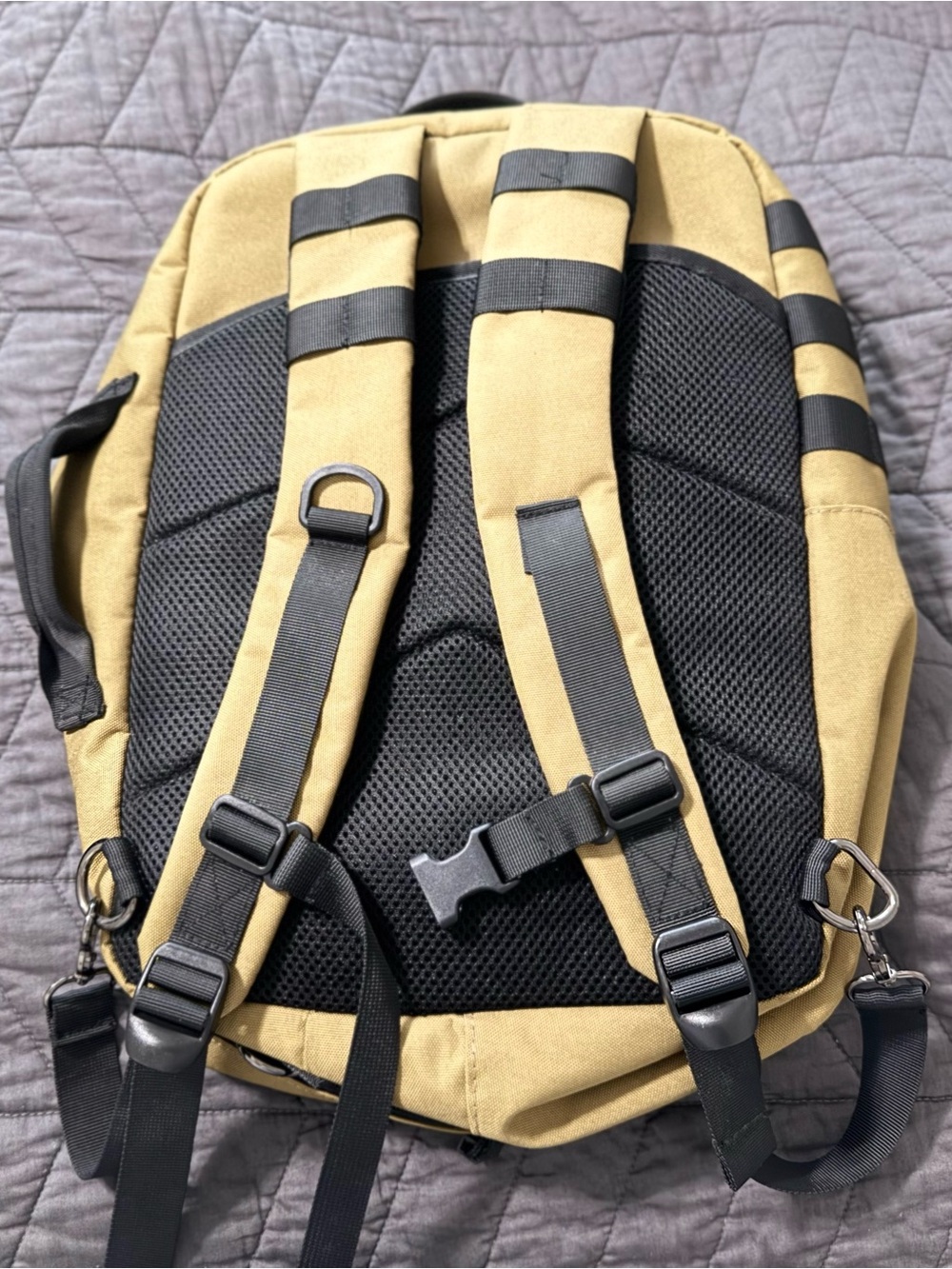 Tactical MOLLE Backpack Tan Black Multi-Compartment Military Style Bag - Picture 3 of 3